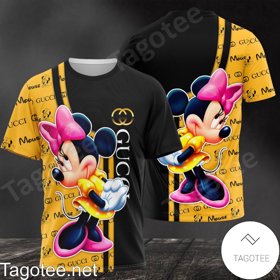 Gucci With Minnie Mouse Black And Yellow Shirt