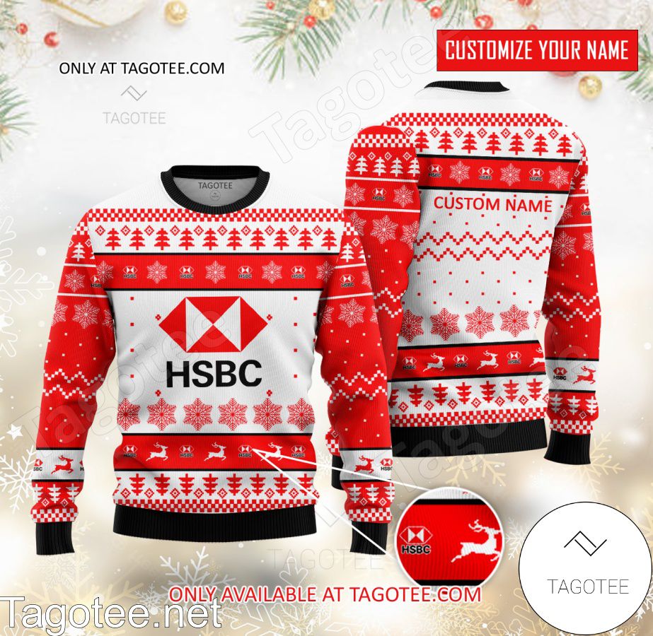 HSBC Holdings Logo Personalized Ugly Christmas Sweater - BiShop
