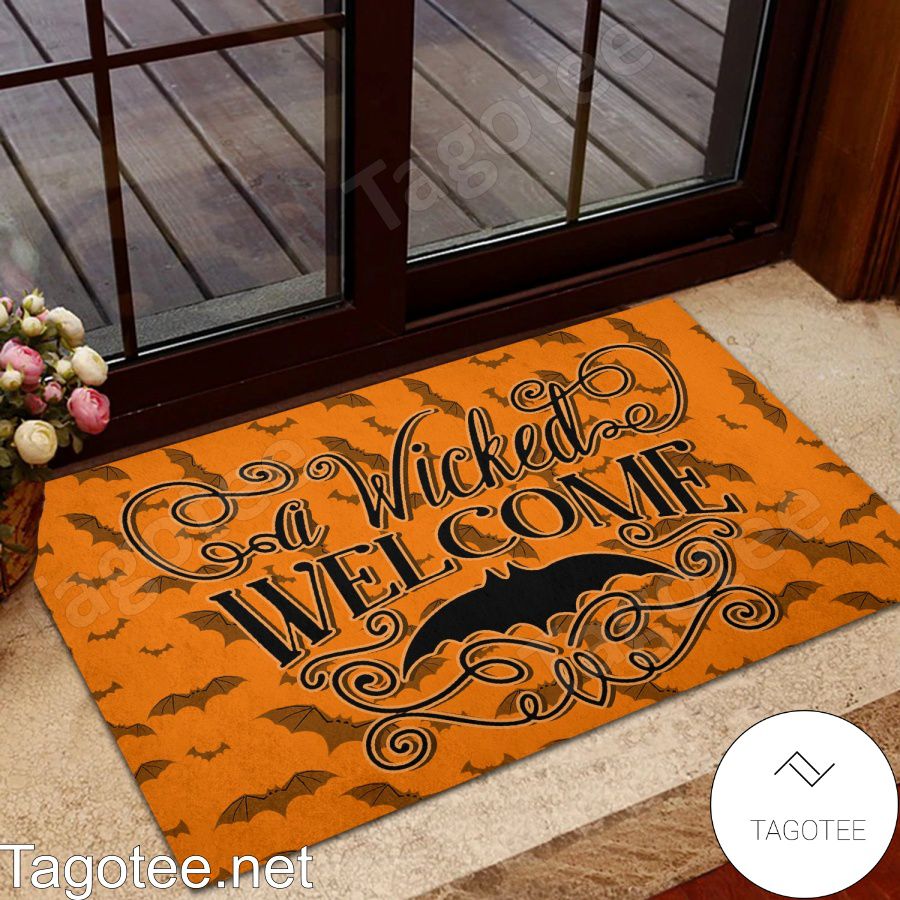 Halloween Bat A Wicked Welcome Doormat