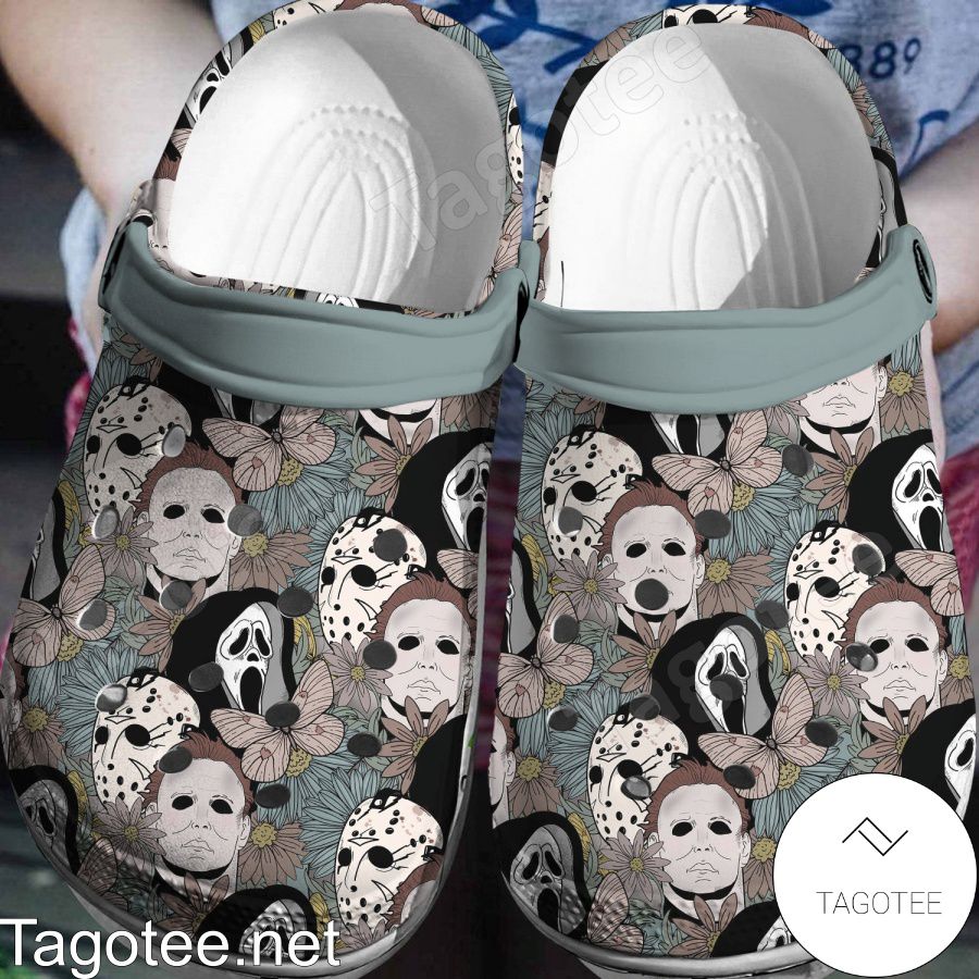 Halloween Floral Horror Characters Crocs Clogs Tagotee