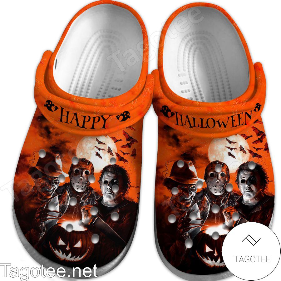 Happy Halloween Freddy Krueger Jason Michael Myers Crocs Clogs a