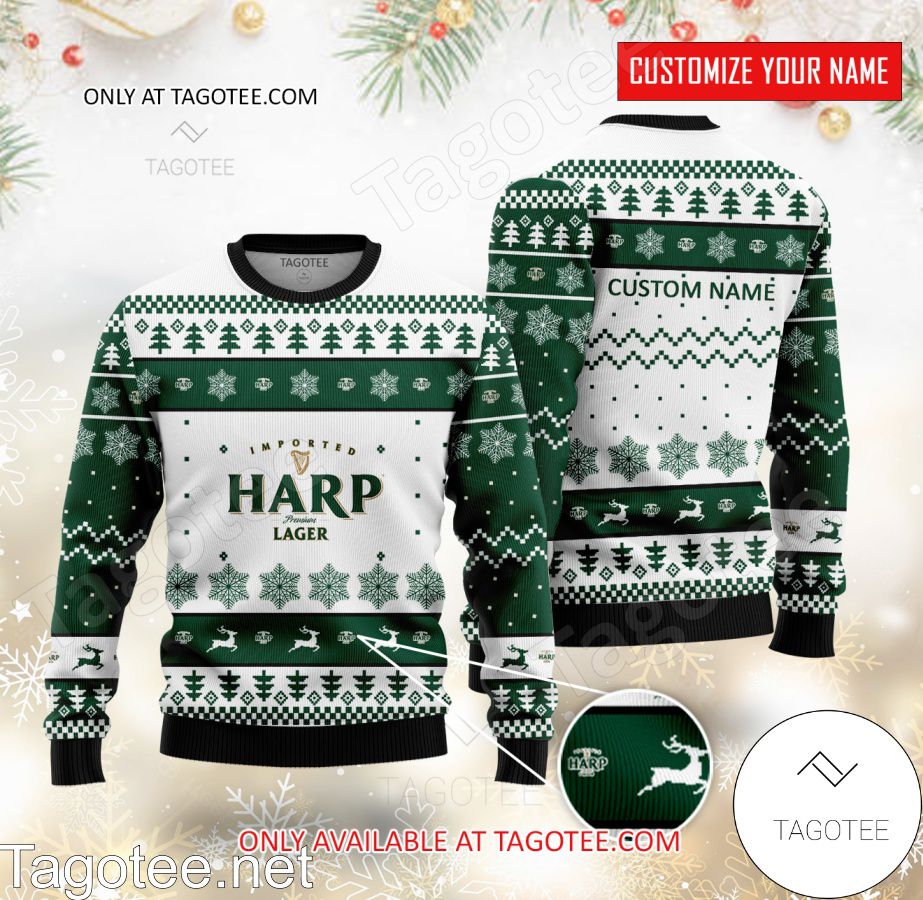 Harp Lager Logo Personalized Ugly Christmas Sweater - MiuShop