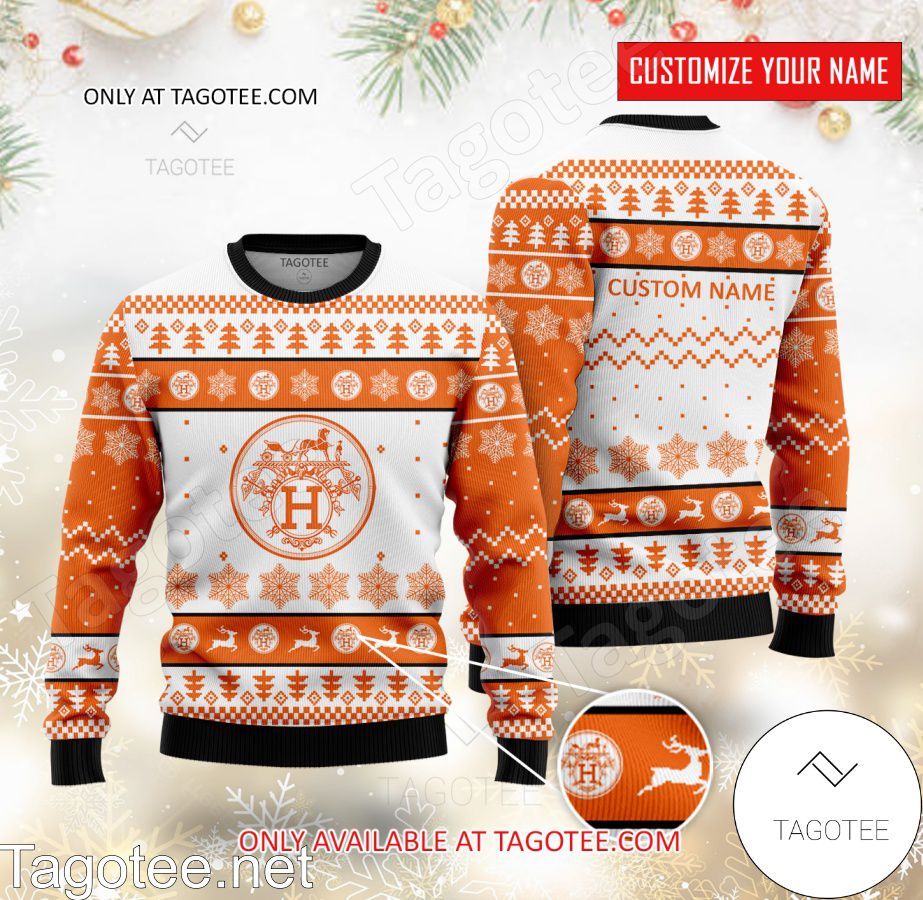 Hermes Logo Personalized Ugly Christmas Sweater - EmonShop - Tagotee