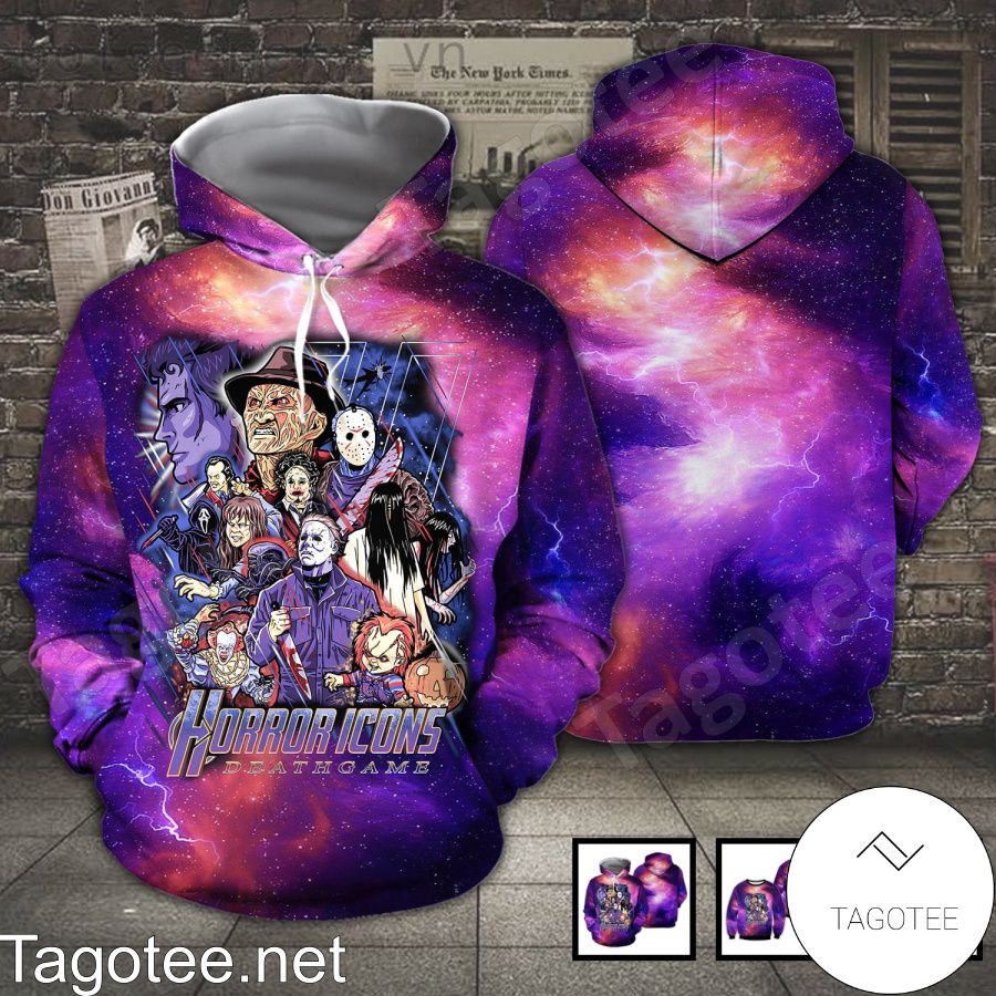 Horror Icons Death Game Purple Galaxy T-shirt, Hoodie