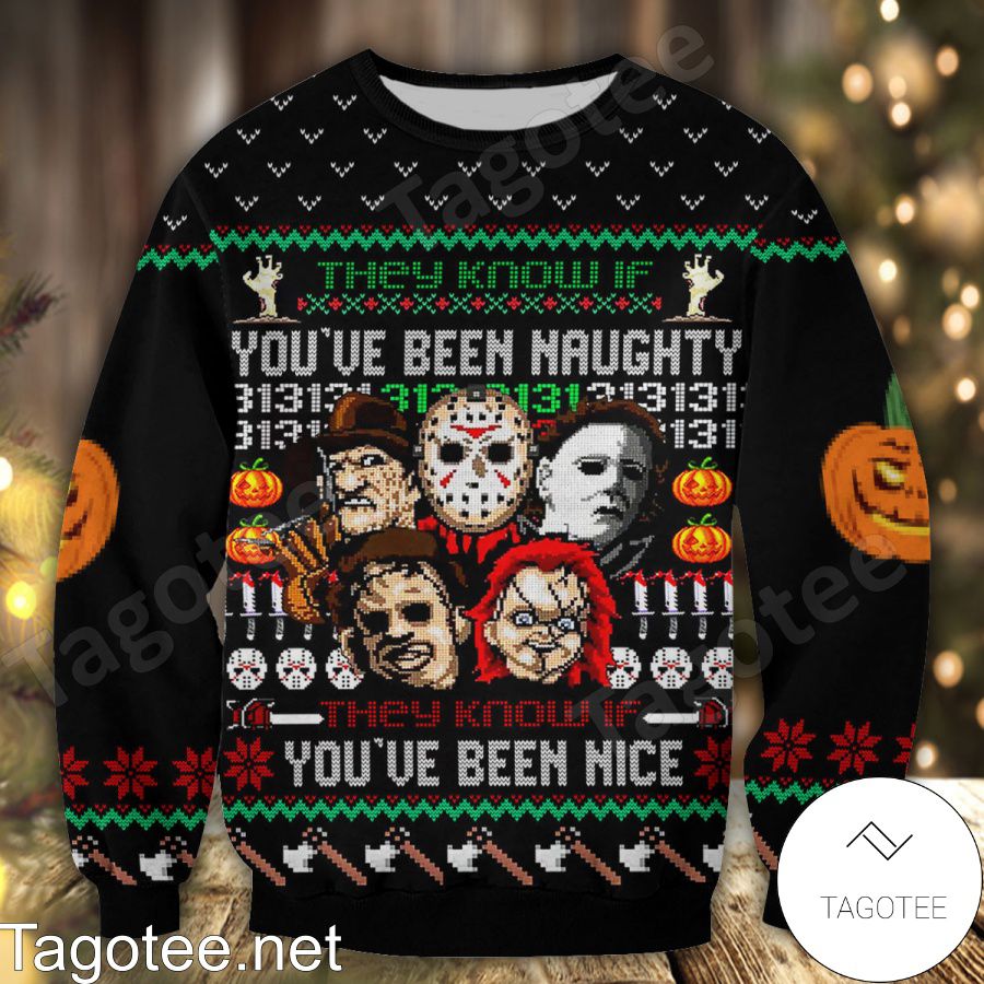 Horror Movie Characters They Know If You've Been Naughty They Know If You've Been Nice Halloween T-shirt, Hoodie