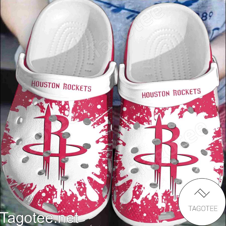 Houston Rockets Logo Color Splash Crocs Clogs