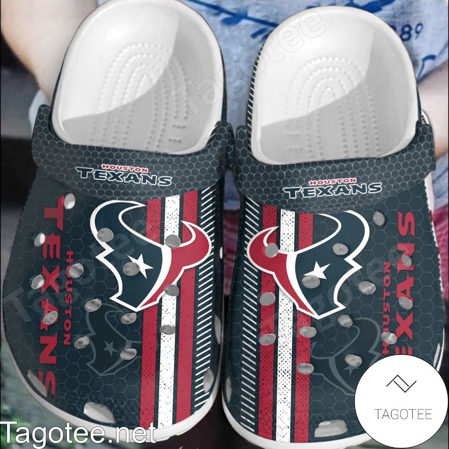 Houston Texans Hive Pattern Crocs Clogs - Tagotee