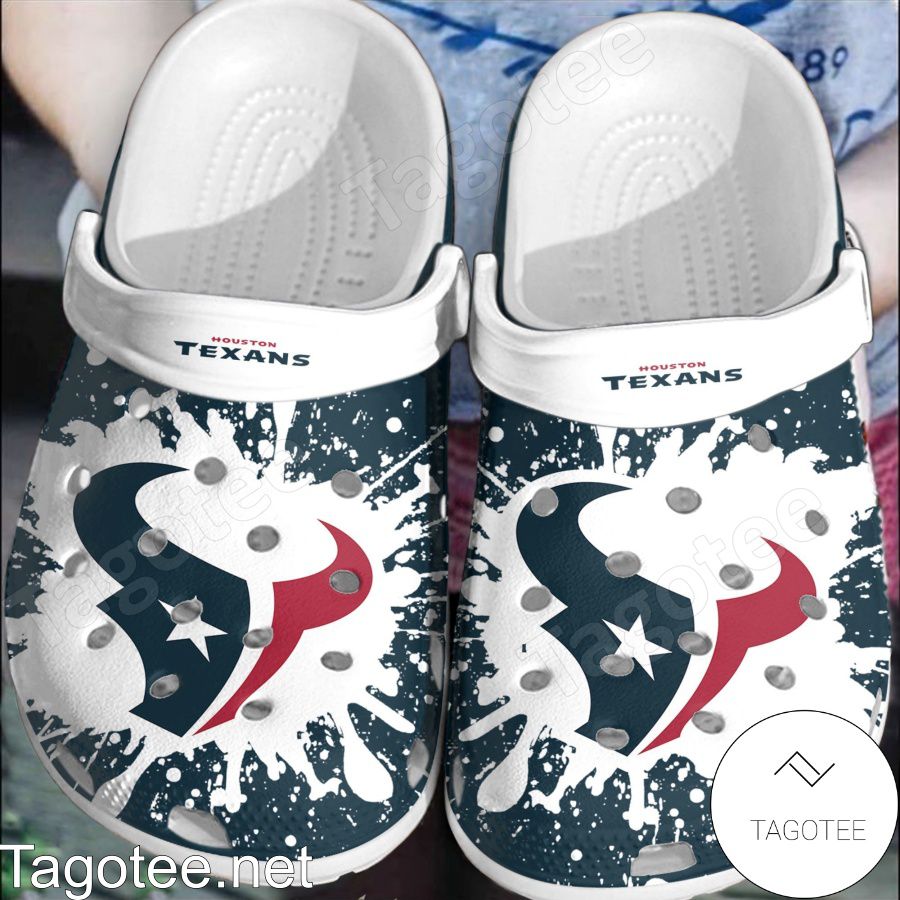 Houston Texas Logo Color Splash Crocs Clogs - Tagotee