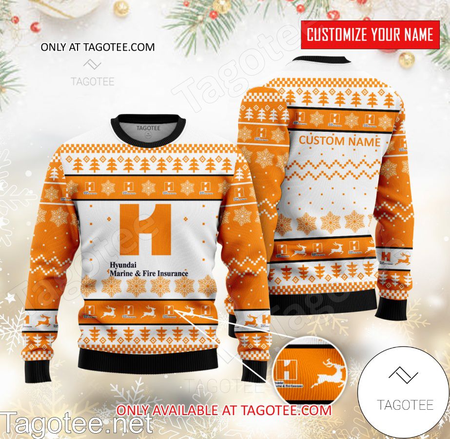 Hyundai Marine & Fire Insurance Logo Personalized Ugly Christmas Sweater - BiShop