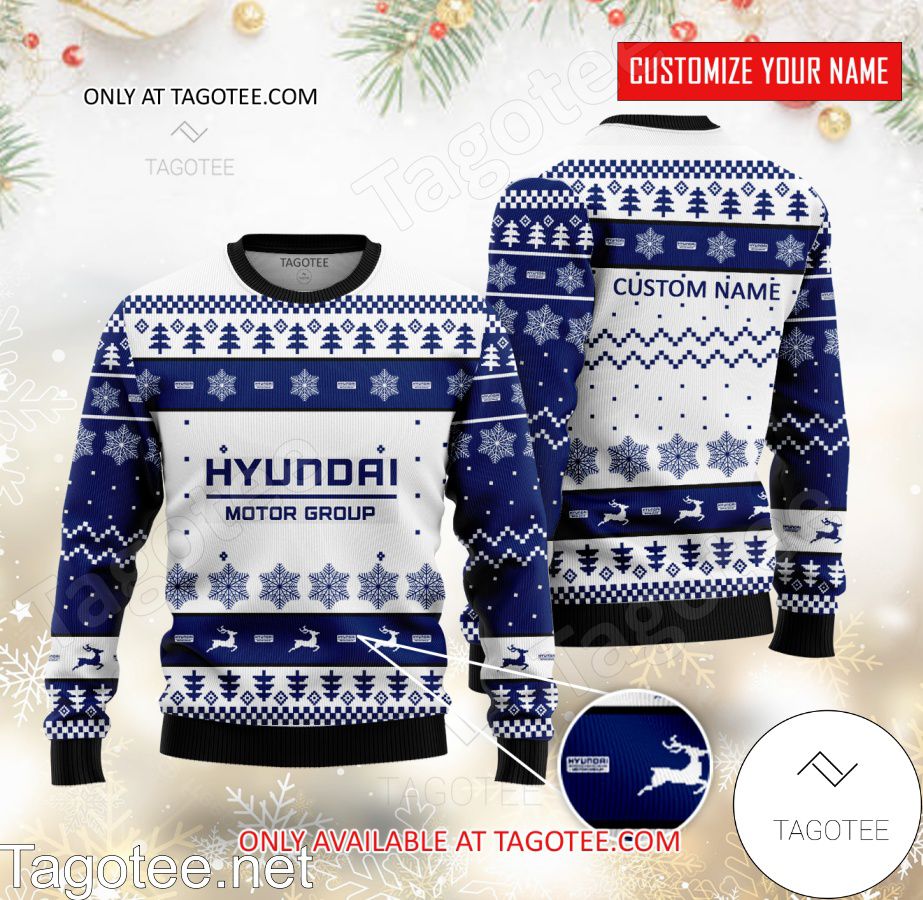 Hyundai Motor Logo Personalized Ugly Christmas Sweater - BiShop