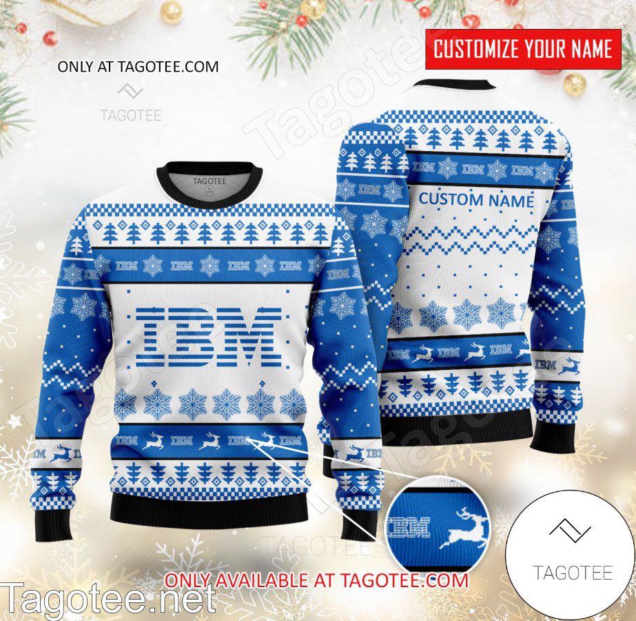 IBM Logo Personalized Ugly Christmas Sweater - EmonShop
