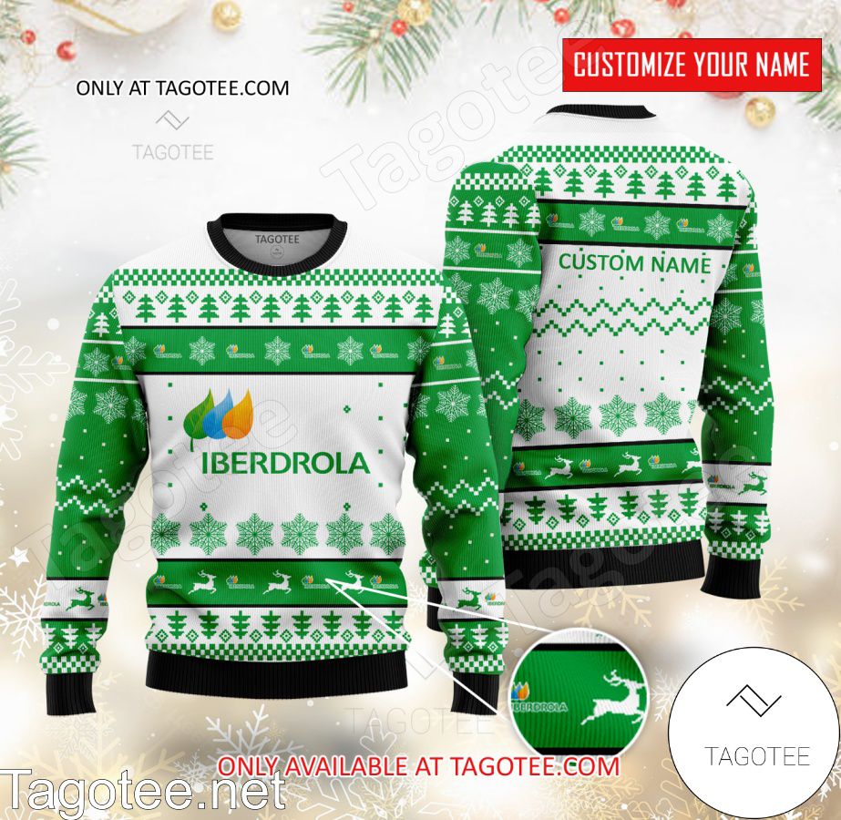 Iberdrola Logo Personalized Ugly Christmas Sweater - BiShop