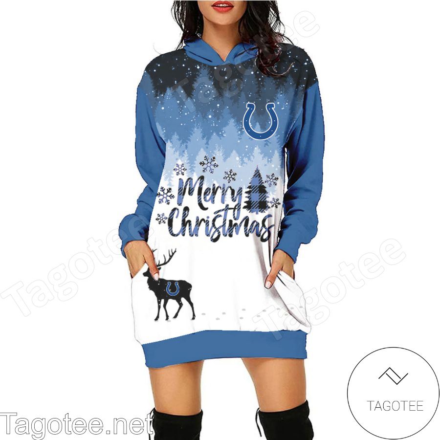 Indianapolis Colts NFL Merry Christmas Women Hoodie Dress