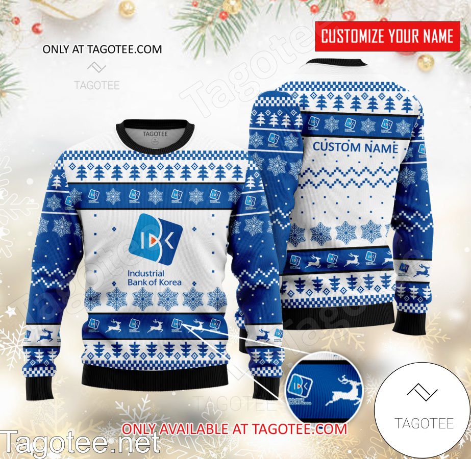 Industrial Bank of Korea Logo Personalized Ugly Christmas Sweater - BiShop