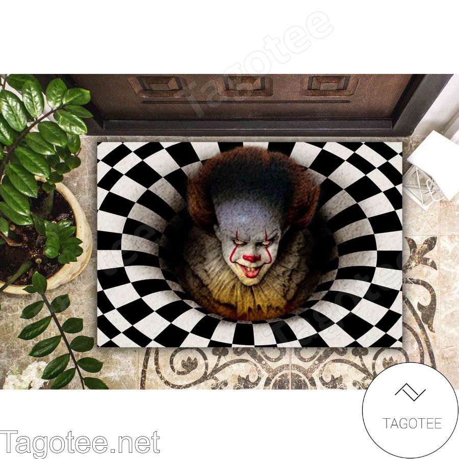 It Pennywise Black And White Checkered Doormat