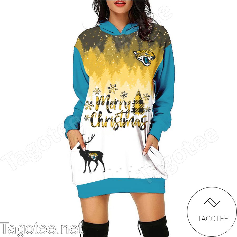 Jacksonville Jaguars NFL Merry Christmas Women Hoodie Dress