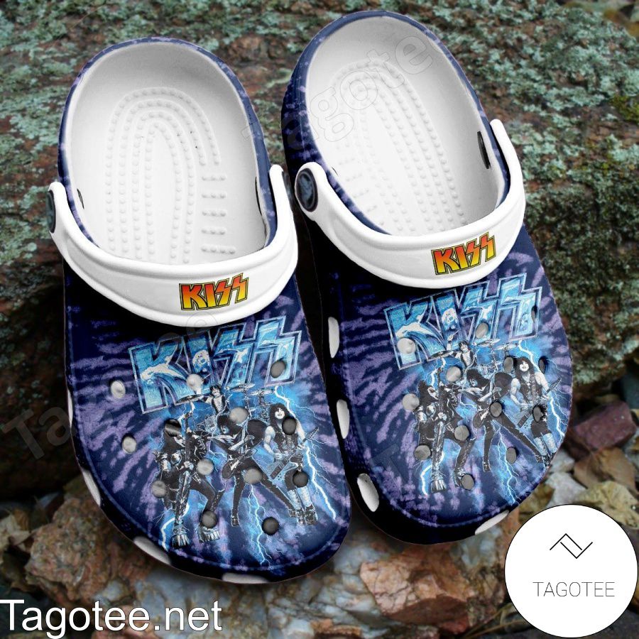 Kiss Band Blue Lightning Crocs Clogs - Tagotee