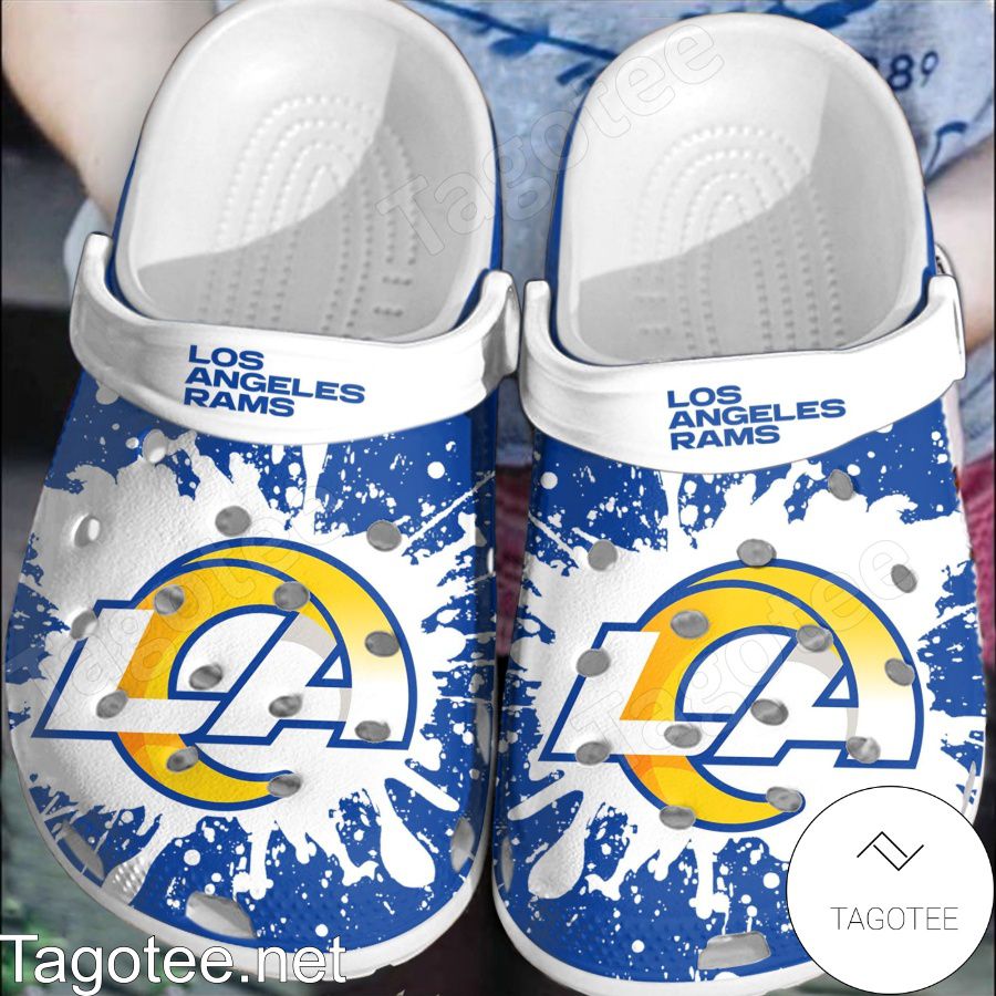 Los Angeles Rams Logo Color Splash Crocs Clogs - Tagotee