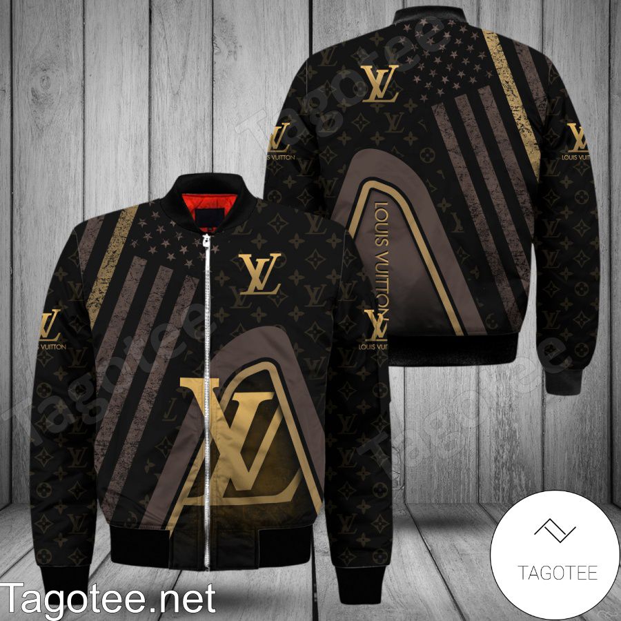 Louis Vuitton Stripes Mix Brown And Black Bomber Jacket - Tagotee