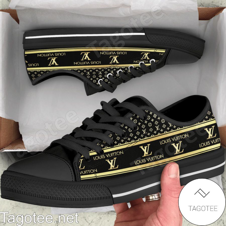 Louis Vuitton Brand Name And Logo Print Low Top Shoes