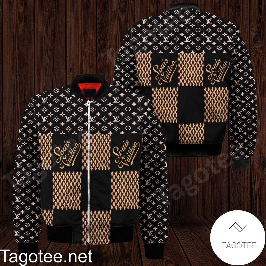 Personalized Louis Vuitton Half Monogram On The Right Dark Brown Bomber  Jacket - Tagotee