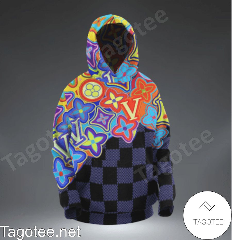 Louis Vuitton Damier Multicolor Psychedelic Monogram Hoodie - Tagotee
