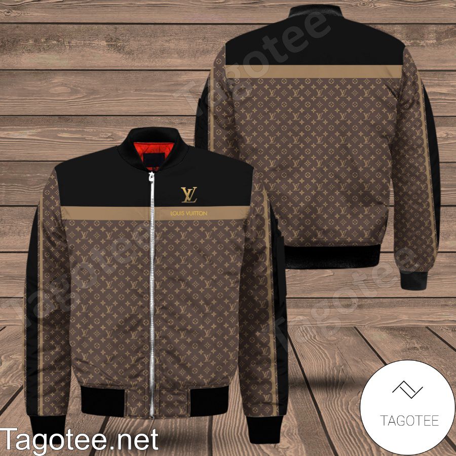 Personalized Louis Vuitton Lv Logo Black And Yellow Bomber Jacket - Tagotee