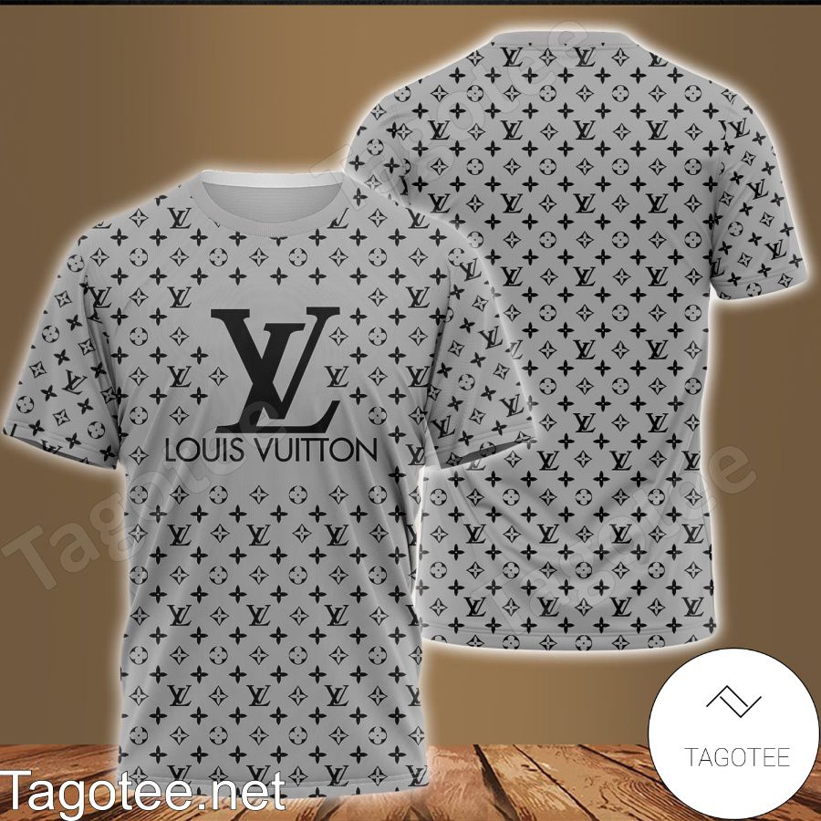 Louis Vuitton Grey Monogram With Big Logo Center Shirt