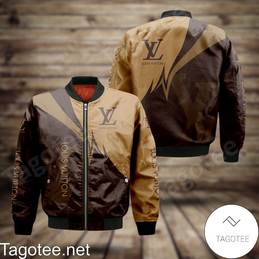 Louis Vuitton Logo Torn Ripped Dark Brown Monogram Bomber Jacket - Tagotee