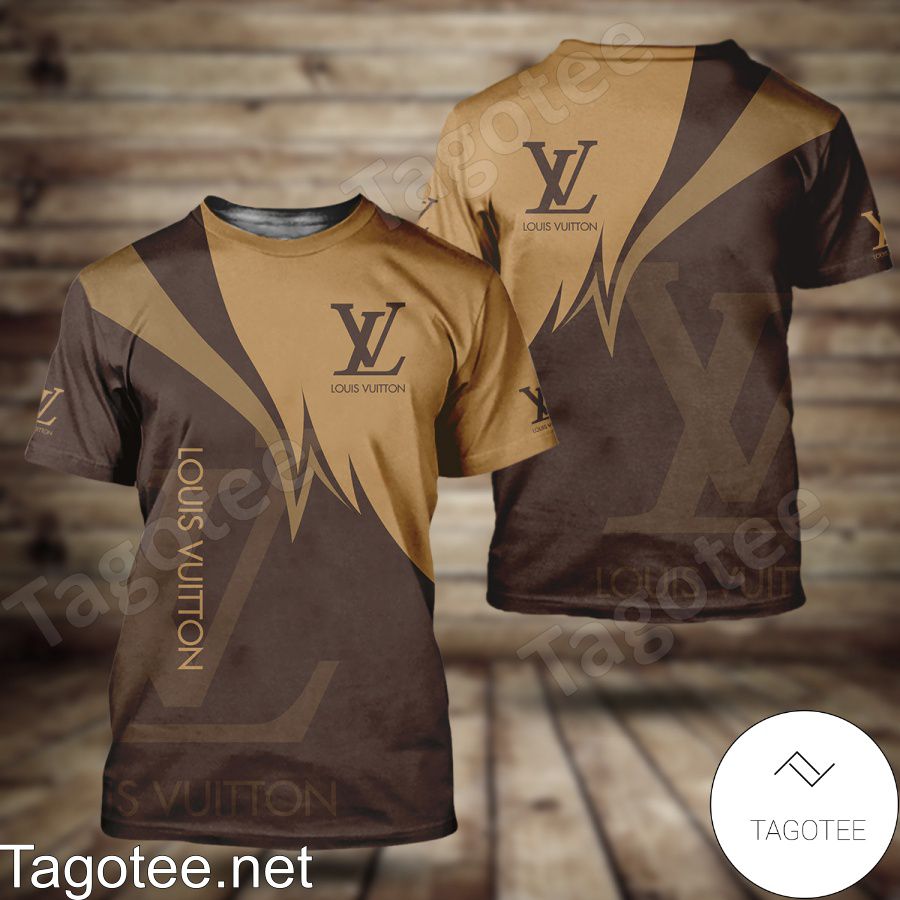 Louis Vuitton Logo Mix Color Light And Dark Brown Shirt - Tagotee