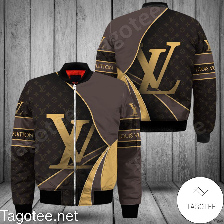 Louis Vuitton Dark Brown Monogram With Gold Logo Center Sweater - Tagotee