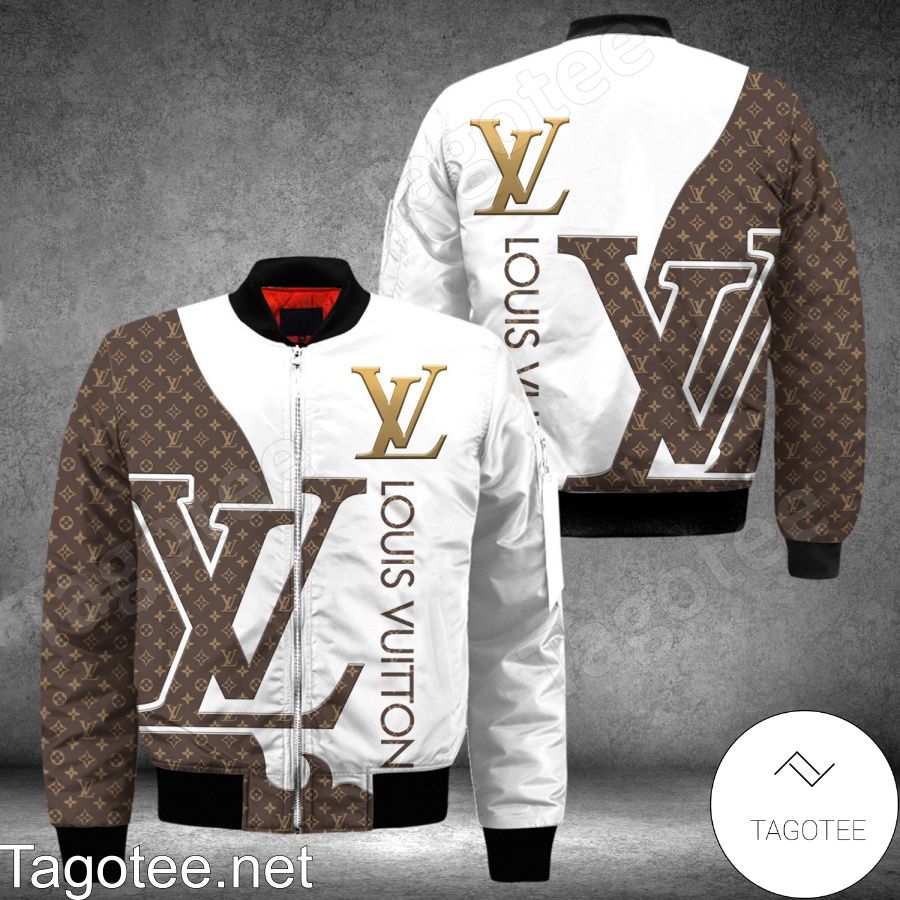 Louis Vuitton Logo Monogram White Bomber Jacket - Tagotee