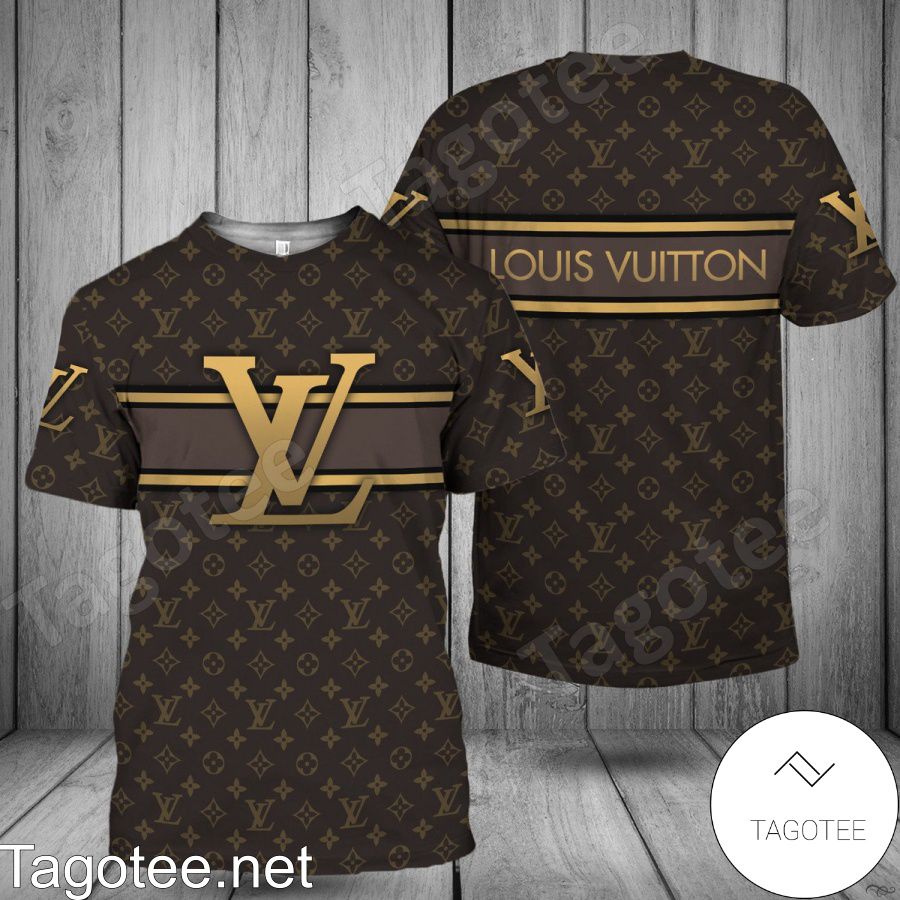 Louis Vuitton Logo On Horizontal Stripes Shirt