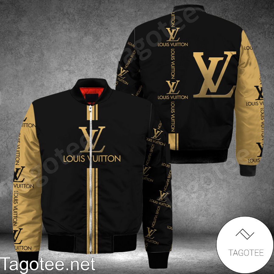 Louis Vuitton Luxury Brand Name And Logo Black Mix Brown Bomber Jacket -  Tagotee