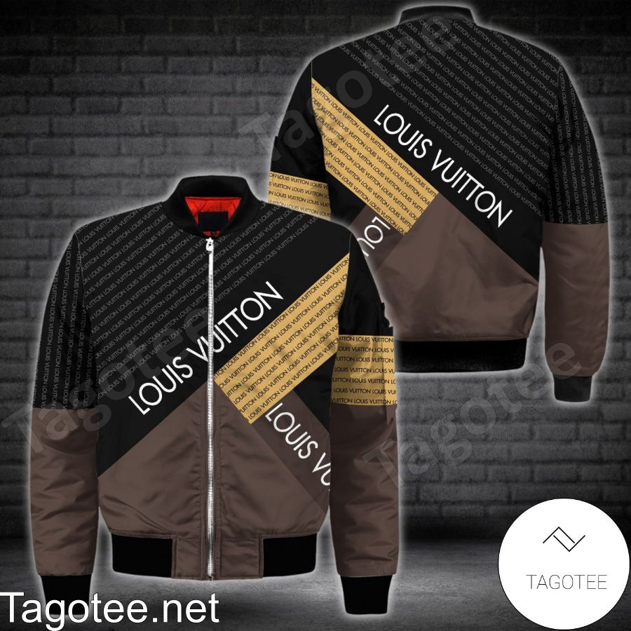 Personalized Louis Vuitton Dark Brown Monogram Bomber Jacket - Tagotee