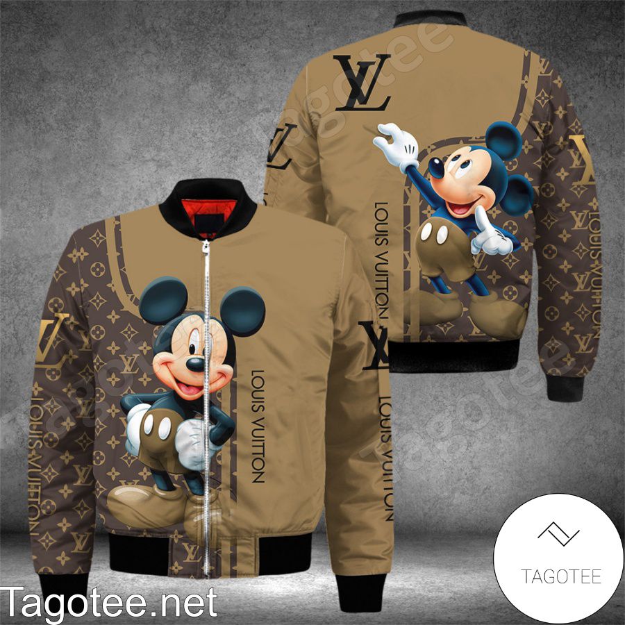 Louis Vuitton Mickey Mouse Monogram Mix Brown Bomber Jacket - Tagotee