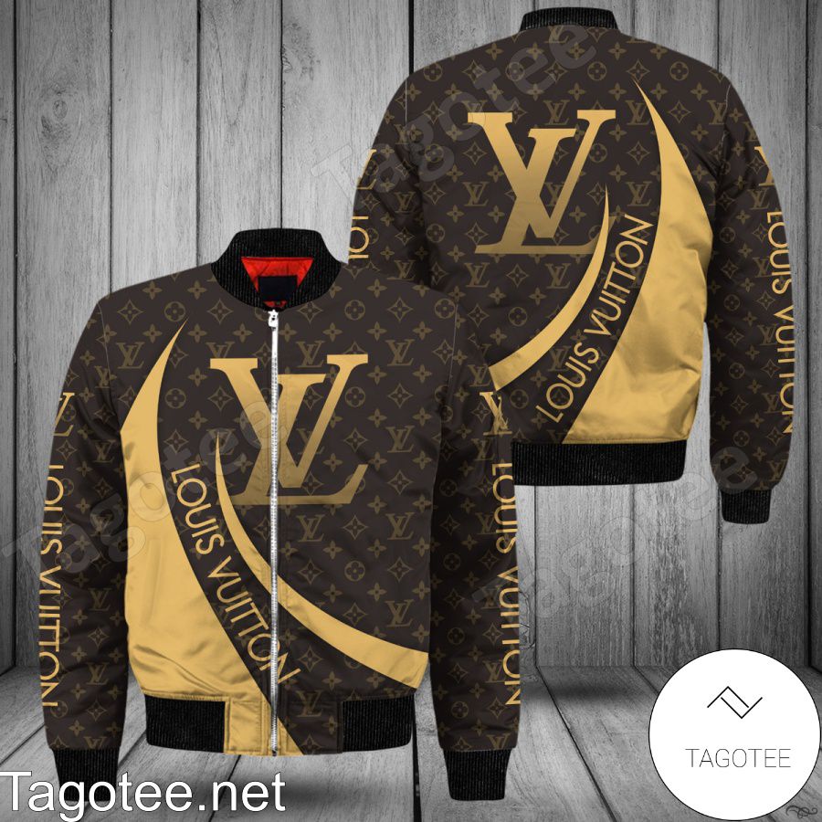 Louis Vuitton Luxury Brand Yellow Black Bomber Jacket - Tagotee