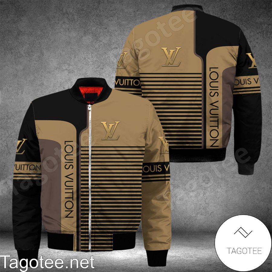 Louis Vuitton Dark Brown Monogram With Big Gold Logo Shirt - Tagotee