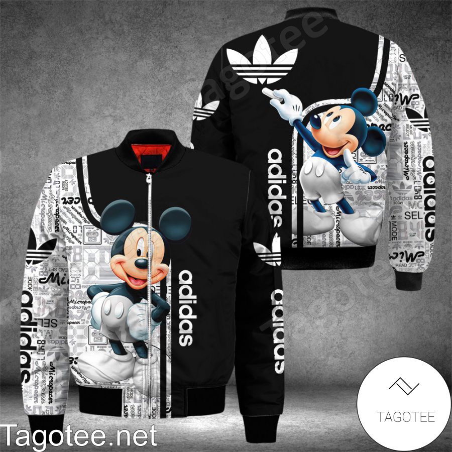 Luxury Adidas Brand Distinct Logo Mickey Mouse Bomber Jacket - Tagotee