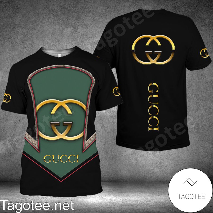 Luxury Gucci With Logo Center Black Shirt