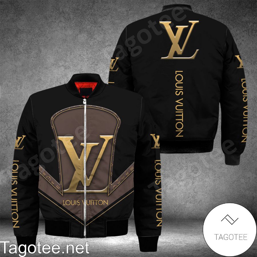 Louis Vuitton Dark Brown Monogram With Gold Logo Center Sweater - Tagotee