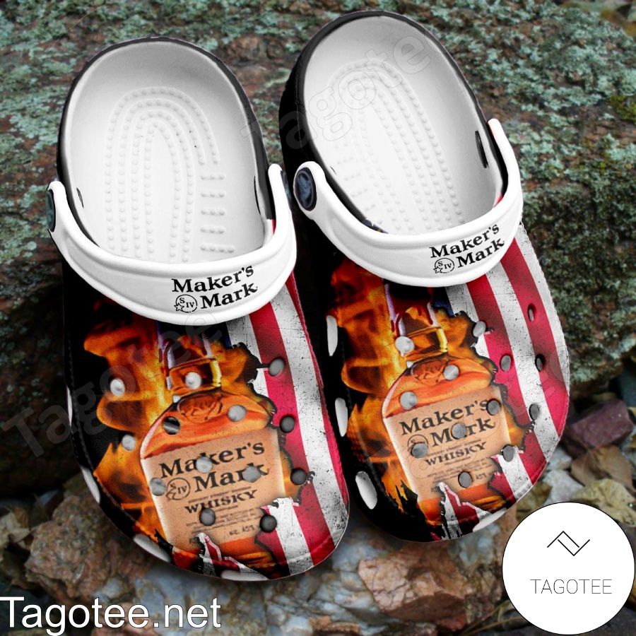 Maker's Mark Whisky American Flag Crocs Clogs