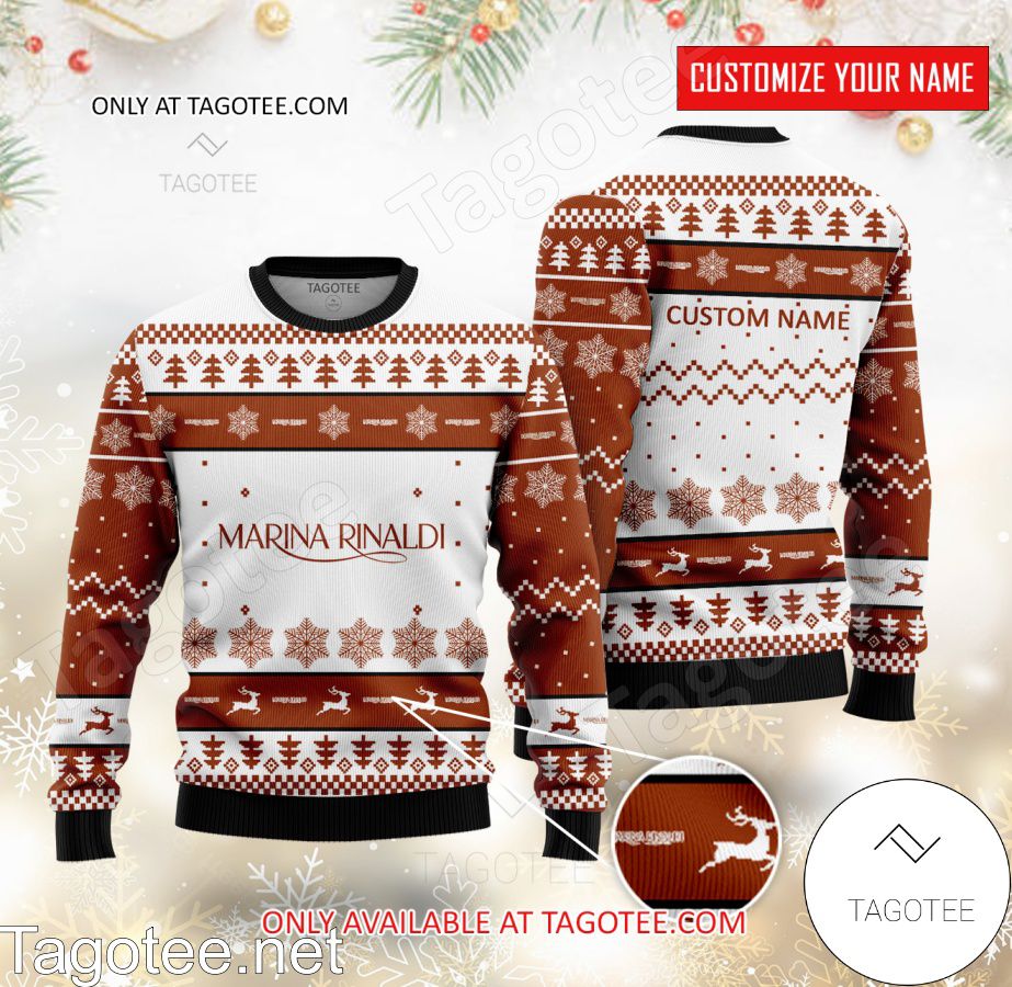 Marina Rinaldi Logo Personalized Ugly Christmas Sweater - EmonShop