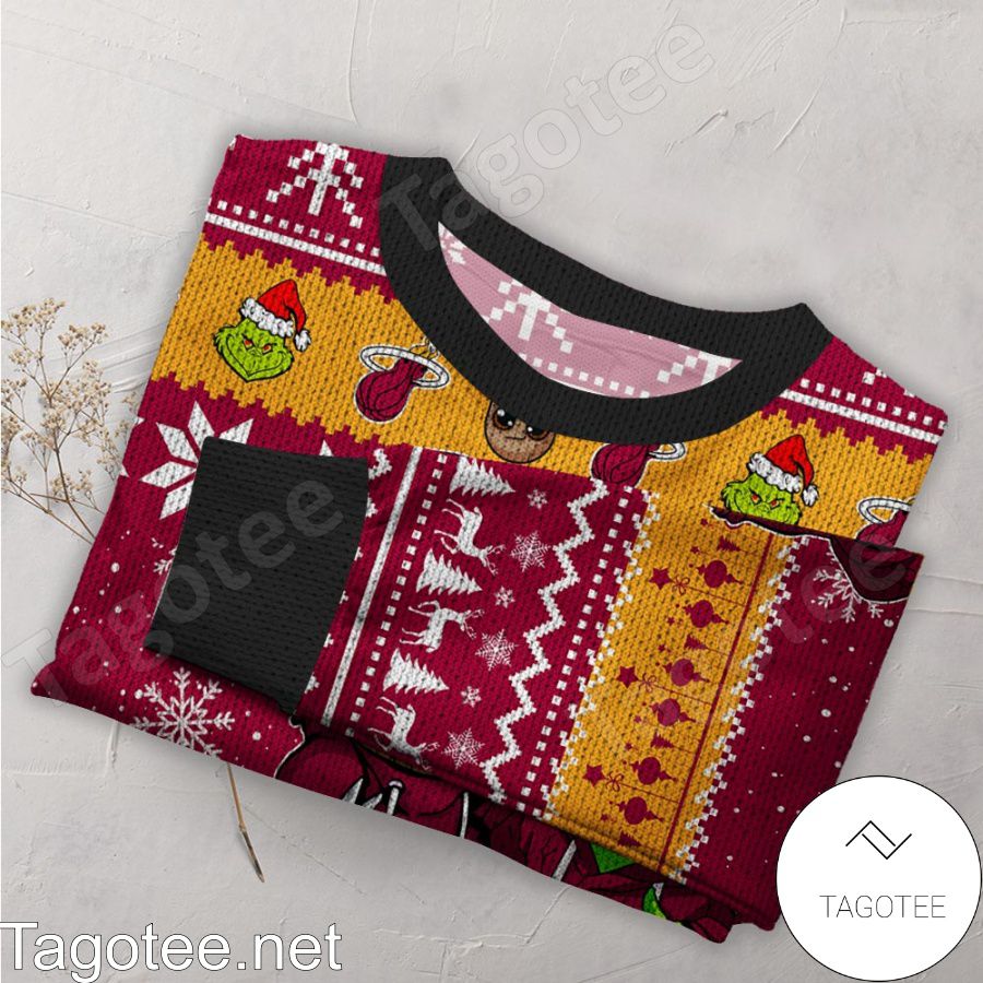 Dallas Mavericks Baby Groot And Grinch NBA Ugly Christmas Sweater - Tagotee