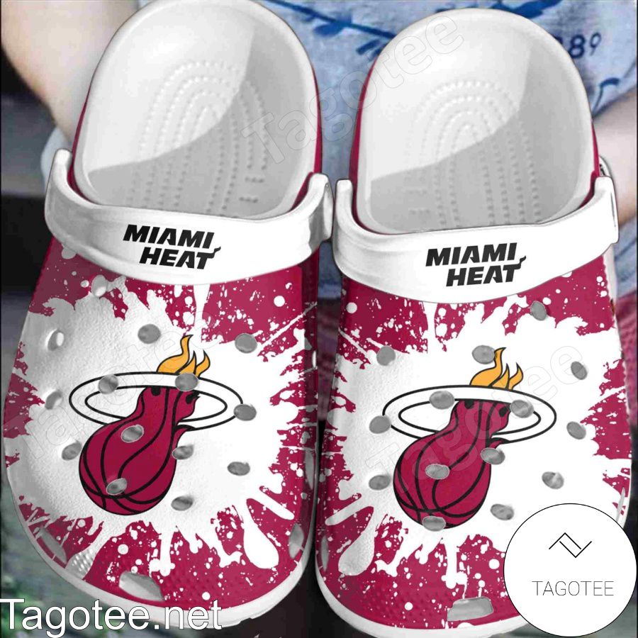 Miami Heat Logo Color Splash Crocs Clogs - Tagotee