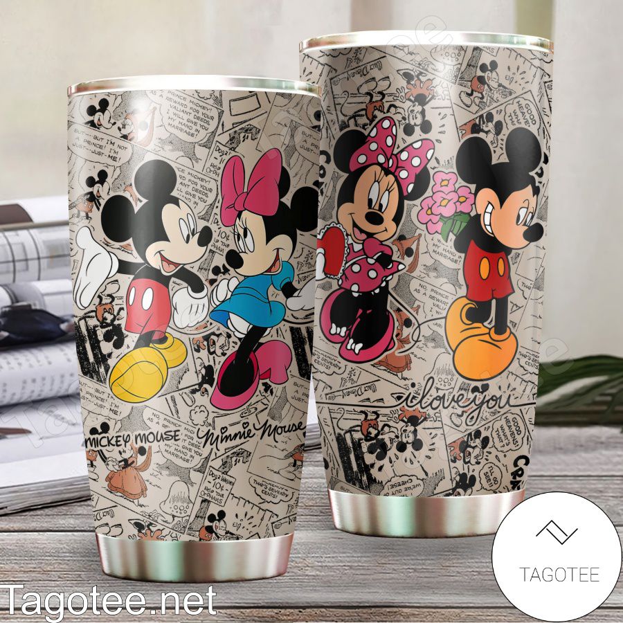 Mickey And Minnie Comic Tumbler - Tagotee