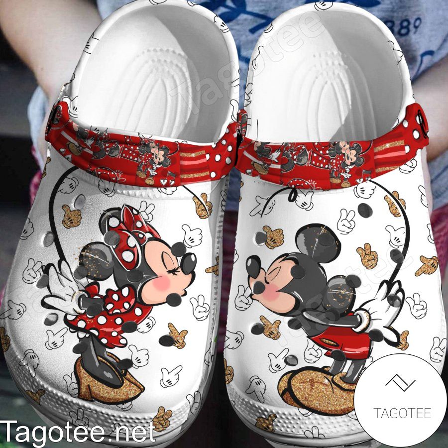 Mickey Mouse And Minnie Mouse Hand Signals Crocs Clogs - Tagotee