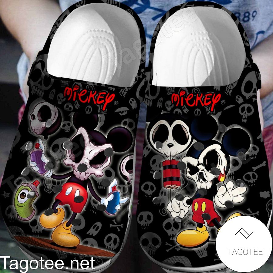 Mickey Mouse Horror Skull Halloween Crocs Clogs - Tagotee