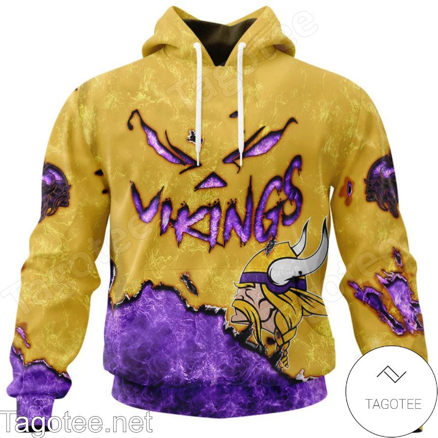 Minnesota Vikings Scary Face Halloween Jersey Hoodie, T-shirt
