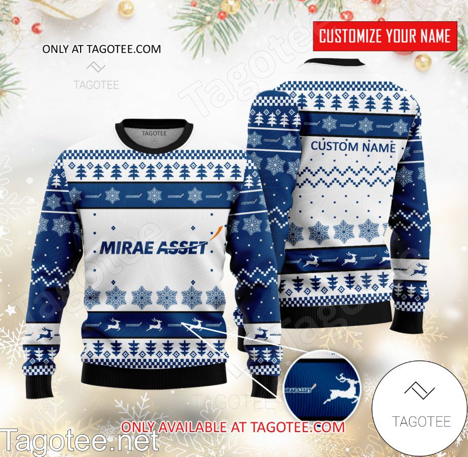 Mirae Asset Daewoo Logo Personalized Ugly Christmas Sweater - BiShop